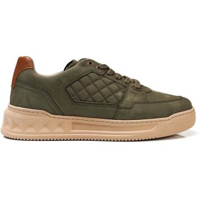 Resim Greyder Erkek Haki Hakiki Deri Sneaker Ayakkabı 3K1SA17002 