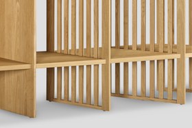 Resim Ma Kitaplık/Raf/Paravan – Masif Ahşap Meşe, Naturel 