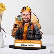 Resim Kişiye Özel Dozer Operatörüne Hediye Karikatürlü Biblo 