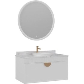 Resim Orka Molino 100 Cm Beyaz Banyo Dolabı Takımı Ve Boy Dolabı Navaro/antrasit 