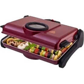 Resim Akel AB660 Tek Telli Camlı Izgara Metal Kırmızı 1200 Watt 