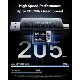 Resim Profesyonel Sılver Sd Kart 64 Gb, 205 Mb/s'ye Kadar Okuma, 90 Mb/s Yazma, Sdxc Uhs-I Hafıza Kartı, Sınıf 10, U3, V30, Profesyonel Fotoğrafçılar, Videografçılar, Meraklılar Için Sd Kart 