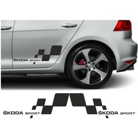 Resim Skoda Yan Sport Sticker 56 X 26 Cm 