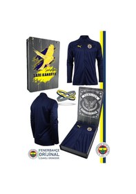 Resim Fenerbahçe Lisanslı 23-24 Tam Fermuar Antrenman Sweat + Bileklik Set Özel Ahşap Kutulu Lacivert 