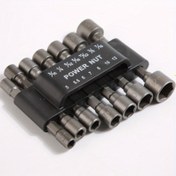 Resim 14 adet Karbon Çelik Güç Somun Anahtarı Matkap Ucu Seti, Metrik Soket Anahtarı Vida 1/4 "Hex Shank, Elektrikli Matkaplar ve Tornavidalar için Derinleştirilmiş Altıgen Soket Toplu Uçları 