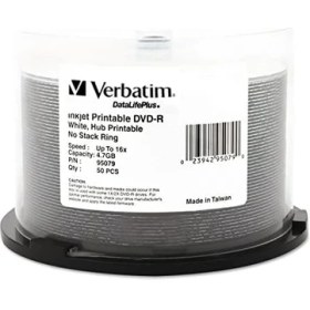 Resim 4,7 Gb'a Kadar 16 x Datalifeplusbeyaz Mürekkep Püskürtmeli Yazdırılabilir Hub Yazdırılabilir Kaydedilebilir Disk Dvd-R 50 Disk Mili 95079 