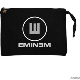 Resim Eminem E 2 Siyah Clutch Astarlı Cüzdan / El Çantası - Siyah 