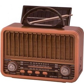 Resim Everton Rt-834 Bluetooth Radyo-TF card-usb-Kumandalı Nostaljik Radyo Solar Güneş Panelli 