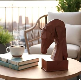 Resim Dekoratif Kitap Tutucu Kübit At Figürlü Biblo kahverengi 