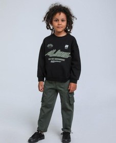 Resim Erkek Bebek Race Temalı Sweatshirt-14252 Siyah 