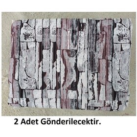 Resim 2li Pololife Savan Lastiksiz Halı Örtüsü 170x245 -taş Desen Pudra Pudra 