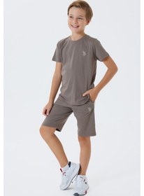 Resim U.s. Polo Assn. Erkek Çocuk Kahverengi Bermuda Takım Us2427-c-v1 Kahverengi 