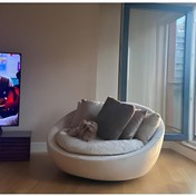 Resim BOZKOÇHOME Ruby Yuvarlak Döner Berjer – 360° Dönebilen Kadife Tekli Koltuk | Modern Ve Konforlu Tasarım 