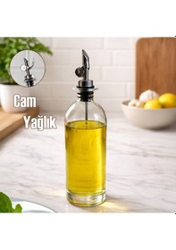 Resim Porsima 3890-1 Gümüş Sızdırmaz Kapaklı Cam Yağlık Sirkelik Yağdanlık 500 Ml Şefaf 