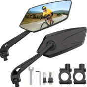 Resim 2 Adet 360° Ayarlanabilir Bisiklet Aynası, Çizilmeye Dayanıklı Cam Lensli, ABS Montaj Braketi ve Vidalı Uyumlu, Siyah, Gelişmiş Görüş Gücü ile Güvenlik Arka Görüntü Aynaları | Şık Bisiklet Aynaları | Dayanıklı ABS Malzeme, Bisiklet Aksesuarları 