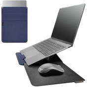 Resim Novoo Rt13 4'ü 1 Arada Mousepad Özellikli & Kart Yuvalı Laptop Standı Ve Koruma Kılıfı Lacivert 