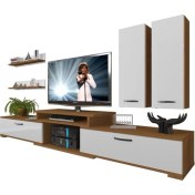 Resim Decoraktiv Flex 5D MDF Tv Ünitesi Tv Sehpası Ceviz Beyaz 