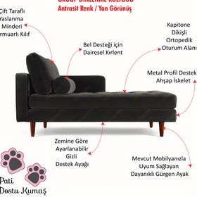 Resim Decoraev Ürgüp Antrasit Rahat Josefin Koltuk Tv Koltuğu Dinlenme Koltuğu Terapi Koltuğu Psikolog Koltuğu-Sol 