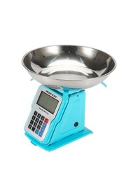 Resim Mavi 30kg/1g Dijital Kefeli Terazi-pilli & Adaptörlü, P.çelik Tepsi, Tutar Hesaplama Elektronik Tartı 
