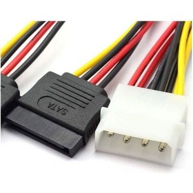 Resim 30 cm 4 erkek pin molex sata kablo 15 pin dişi çift sata kablo 