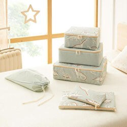 Resim 6'lı Çocuk Odası Dinozor Bavul İçi Düzenleyici Set 