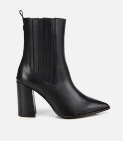 Resim Hotiç Kadın Deri Siyah Lastik Detaylı Topuklu Bot 01boh312910a100 01boh312910a100 Siyah 