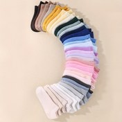 Resim 10 Çift Çocuk Yazlık Çorap - Karışık Pastel Renkler, Nefes Alabilen Hafif Görünmez Bileklik Çoraplar, Yumuşak Polyester Erkek & Kız Çocukları İçin, İlkbahar/Yaz Günlük Kullanım, Düz Renk Tasarım, Rahat Kalıp, Genç Ayakkabı 