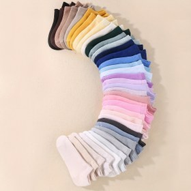 Resim 10 Çift Çocuk Yazlık Çorap - Karışık Pastel Renkler, Nefes Alabilen Hafif Görünmez Bileklik Çoraplar, Yumuşak Polyester Erkek & Kız Çocukları İçin, İlkbahar/Yaz Günlük Kullanım, Düz Renk Tasarım, Rahat Kalıp, Genç Ayakkabı 