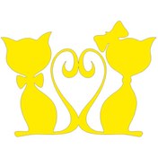 Resim Bak Karıştır 2'li Sevimli Kedi Sticker 20x15 cm Sarı Renk 