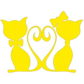 Resim Bak Karıştır 2'li Sevimli Kedi Sticker 20x15 cm Sarı Renk 