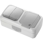 Resim Gri Komütatör ve Topraklı Priz Çabuk Bağlantı Kombine Yatay 