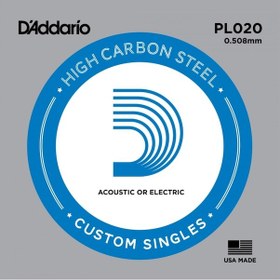 Resim DADDARIO PL020 ELEKTRO VE AKUSTİK TEK TEL, G-(SOL), HIGH CARBON 
