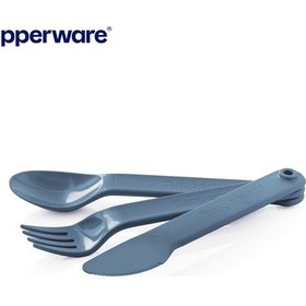 Resim Kaşık Bıçak Çatal Mavi Servis Seti Mavi 