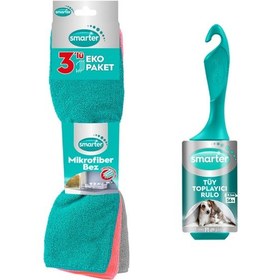Resim Smarter Tüy Toplayıcı Rulo + Mikrofiber Temizlik Bezi 3'lü 