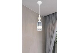 Resim Akses Karo Beyaz Tekli Optik Füme Sarkıt Salon Yemek Odası Oturma Odası Antre Mutfak Çocuk Odası Yatak Odası 