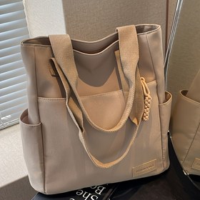 Resim Mükemmel Zambak Desenli Kadın Büyük Boy Naylon El Çantası Sabit Omuz Askılı - Günlük Stil, Fermuarlı Kapanış, Polyester Astar, Günlük Kullanım, Seyahat ve Alışveriş İçin İdeal, Seyahat El Çantası | Şık El Çantası | Dayanıklı Tote Çanta 