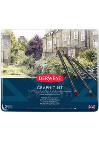 Resim Derwent Graphitint Sulandırılabilen Renkli Grafit Kalem 24Lü Set 