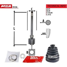 Resim MGA 70156 Aks Kafası Sağ Iç Ducato / Boxer / Jumper 06- 2.2 Mjtd 2.3 Mjtd 3.0 Mjtd Mafsallı 