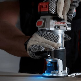 Resim Crown Li-Ion Akülü Formika Tıraşlama 20V-SOLO CT26010HX Kömürsüz Motorlu Bakır Sargılı Şarjlı El Frezesi 