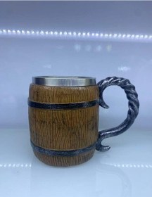 Resim Ahşap Fıçı Çelik Kupa Kod 1152b 