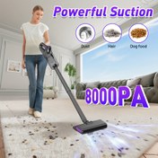 Resim 4’ü 1 Arada Kablosuz El Tipi Süpürge, Fırçasız Motorlu 40.000 RPM, 8000Pa Güçlü Emiş, Islak & Kuru Çubuklu Vakum, Evcil Hayvan Tüyleri Temizleyici, Sessiz Taşınabilir Ev Süpürgesi, Anneler İçin İdeal Hediye 