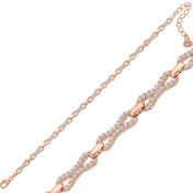 Resim Silver Rose Zircon Stone Women's Bracelet 