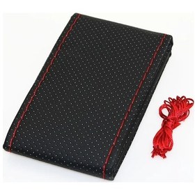 Resim Tongdashop Siyah Kırmızı Universal Deri Direksiyon Kılıfı Kaymaz Rahat Tutuş 1496 İnç Siyah Kırmızı 