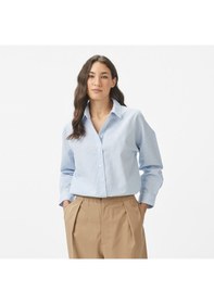 Resim Nautica Kadın Mavi Regular Fit Çizgili Gömlek Çizgili 55w057t Mavi 