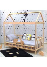 Resim Markaawm Markaawm Ahşap Montessori Yatak Motorlu Çocuk Karyola Akçaağaç 