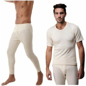 Resim Erkek 2 Li Paket Alt Üst Yün Içlik Set 00101st Krem 