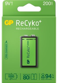 Resim GP ReCyko Batteries 200 mAH 9V Şarjlı Pil 