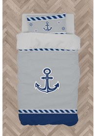 Resim Mekta Home Bebek Ve Çocuk Odası Mavi Çapa Desenli Nevresim Takımı 