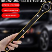 Resim 1 adet Ağır Hizmet Tipi Metal Lastik Kriko Anahtarı, 360° Dönebilen Düğme, Paslanmaz Uzun Saplı Makas Kriko Motosikletler, SUV'lar & Araçlar İçin - Kolay Sökme & Montaj Aracı, Otomobil Atölyesi Temel Gereçleri | Ergonomik Sap Tasarımı | Sağlam Yapı, Lastik Anahtarı 