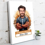Resim Karikatürlü En Başarılı Erkek Antrenör Kanvas Tablo 